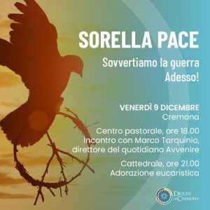 Cremona 9/12: “Sorella Pace”, incontro con Marco Tarquinio