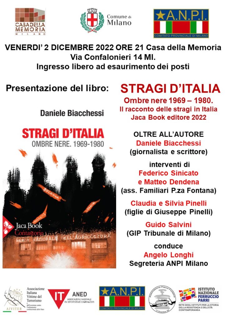 Milano 2/3 dicembre, due iniziative verso l’anniversario di Piazza Fontana