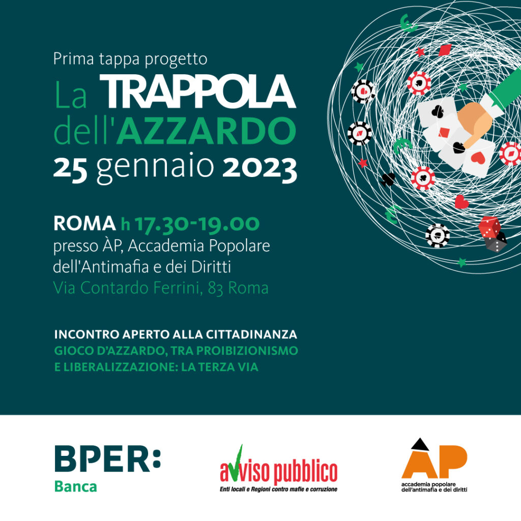 Avviso Pubblico e BPER Banca presentano la prima tappa de “La Trappola dell’Azzardo”