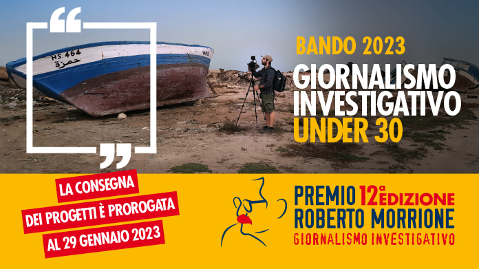 Bando Premio Roberto Morrione: proroga al 29 gennaio 2023