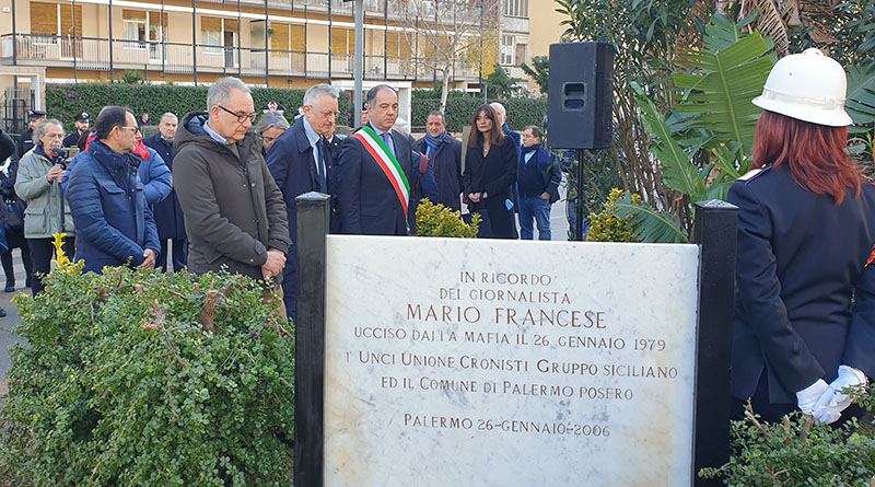 Commemorato Mario Francese, il cronista ucciso per avere scoperto l’assalto dei corleonesi a Palermo
