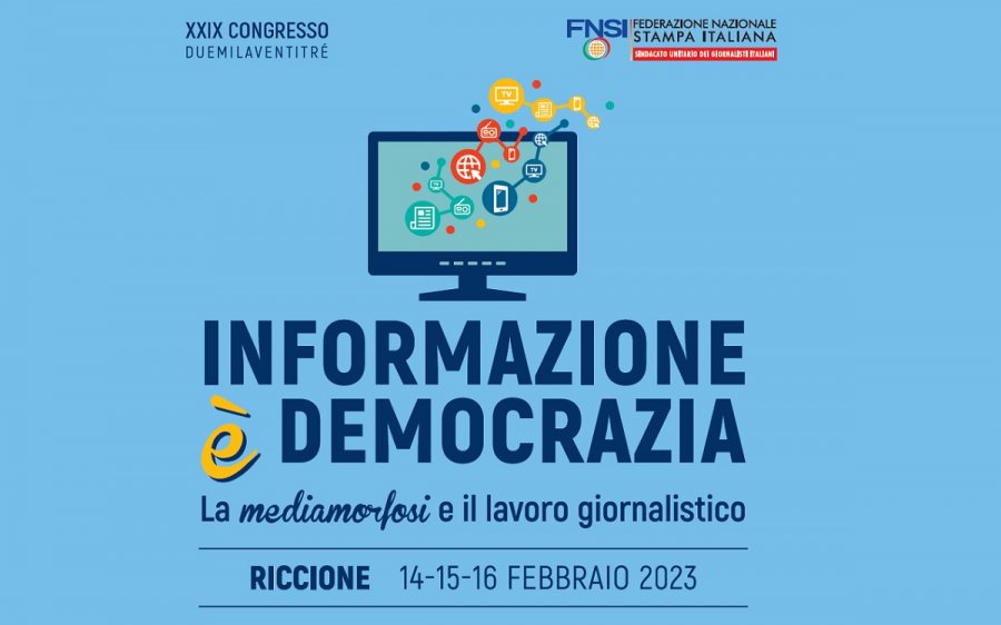 ‘Informazione è democrazia’, dal 14 al 16 febbraio a Riccione il 29° Congresso Fnsi