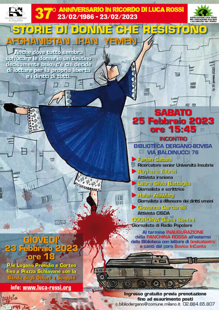 Milano giovedì 23 febbraio: “Per ricordare Luca Rossi”