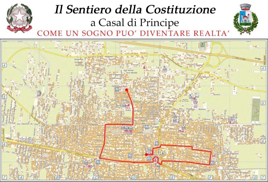 Il Comune di Casal di Principe (CE) inaugura il Sentiero della Costituzione