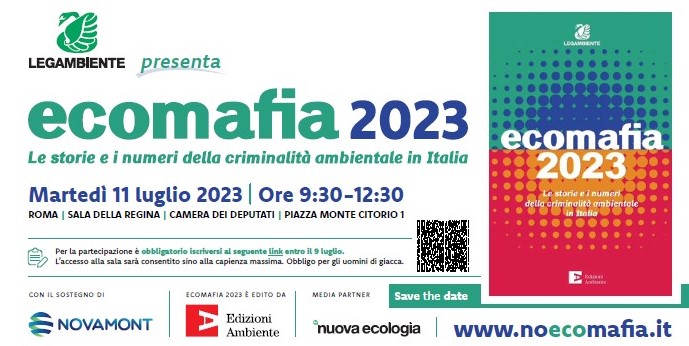 Rapporto Ecomafia 2023, la presentazione martedì 11 luglio alla Camera dei Deputati