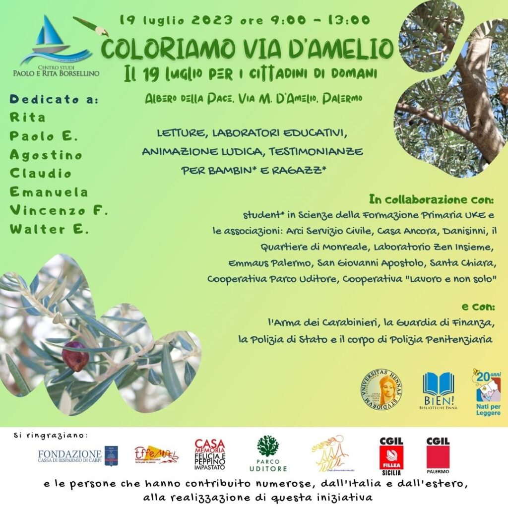 Il Centro Studi Paolo e Rita Borsellino in memoria della strage di via D’Amelio