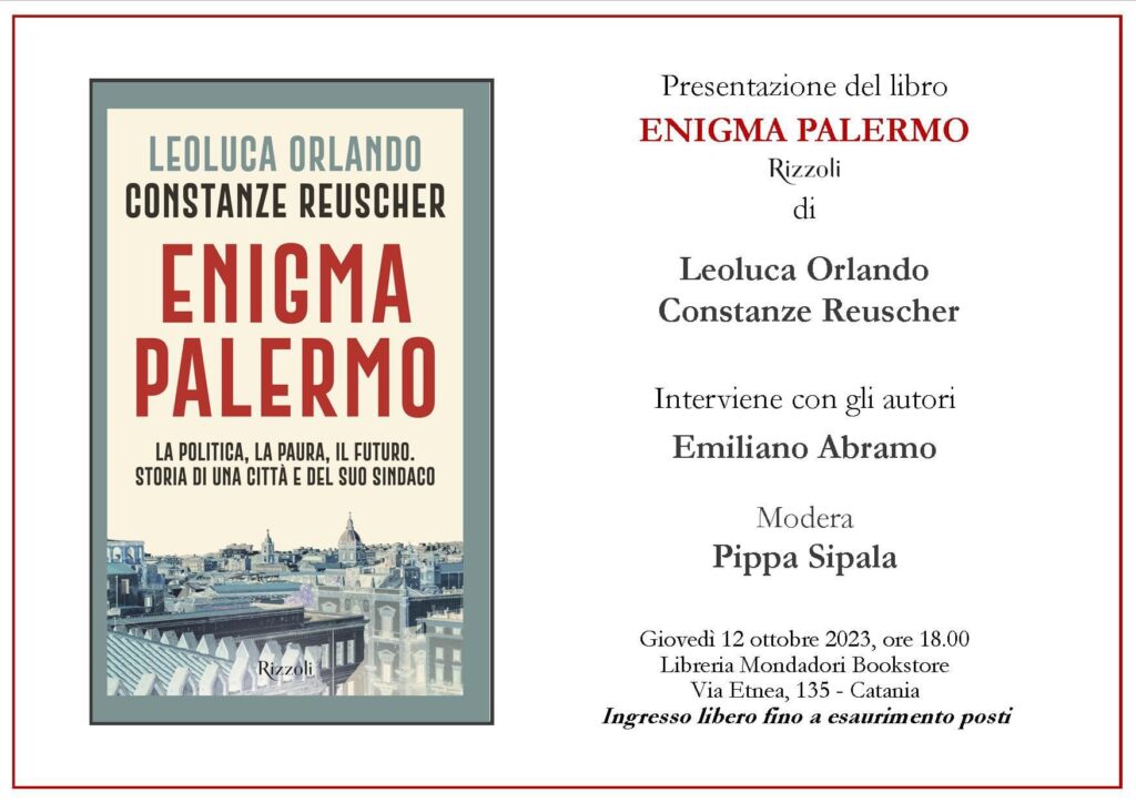 “Enigma Palermo”, giovedì 12 ottobre la presentazione a Catania
