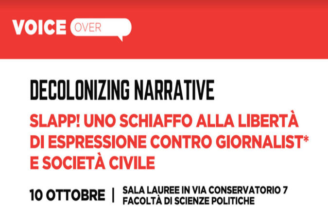 “Slapp! Uno schiaffo alla libertà di espressione contro giornalist* e società civile”, Milano 10 ottobre