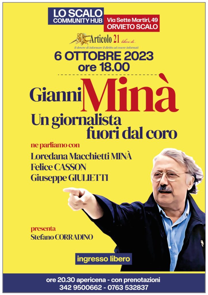 Orvieto (TR), 6 ottobre: “Gianni Minà, un giornalista fuori dal coro”
