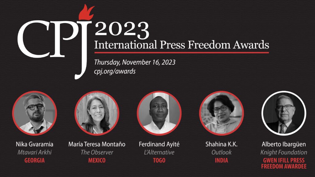 CPJ celebrates five journalists at the 2023 International Press Freedom Awards
