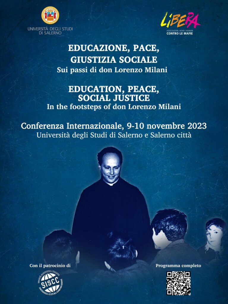 Salerno 9/10 novembre: “Educazione, Pace, Giustizia Sociale. Sui passi di don Lorenzo Milani”