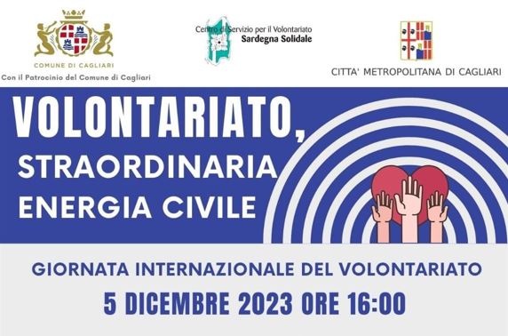 Cagliari 5 dicembre: “Volontariato, straordinaria energia civile” 