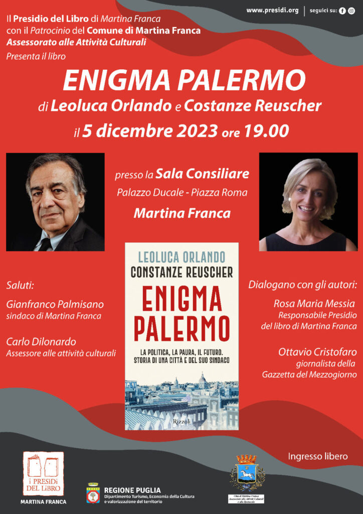 Il Presidio del Libro di Martina Franca (TA) presenta “Enigma Palermo”