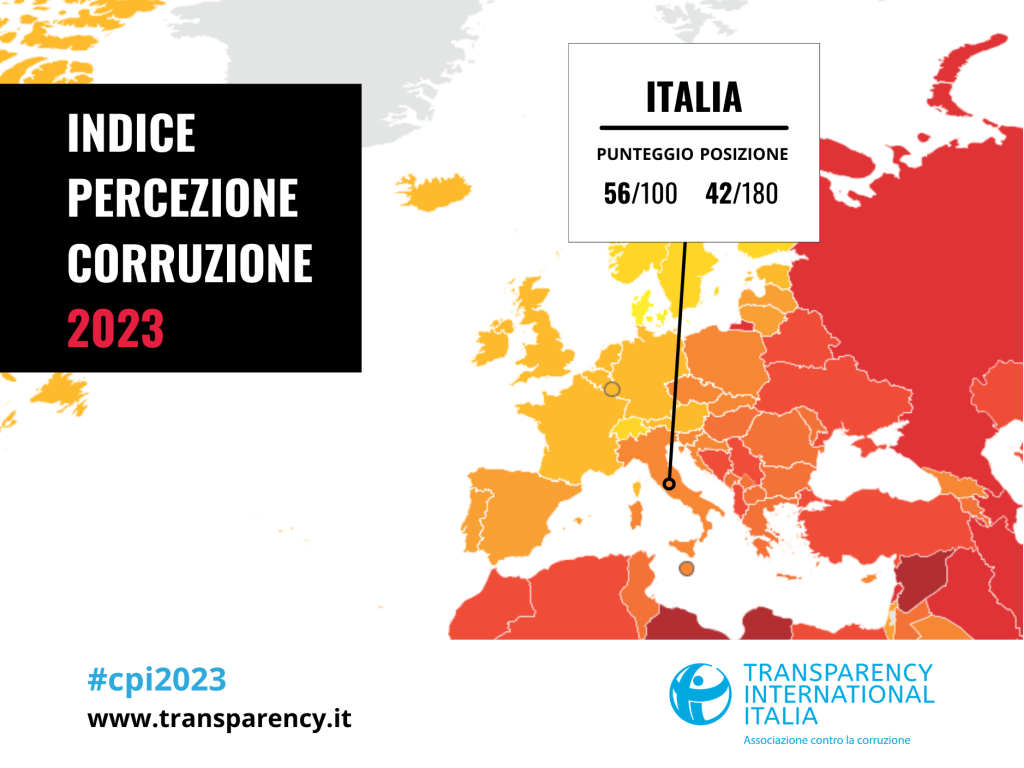 Indice di percezione della corruzione CPI 2023. L’Italia conferma il punteggio