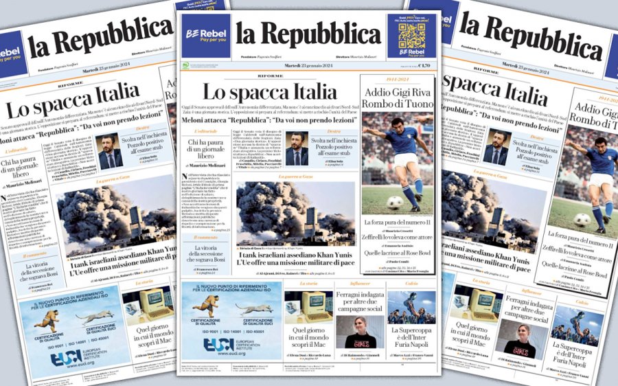 Meloni contro Repubblica, Fnsi: «Attaccare un mezzo di informazione è antidemocratico»