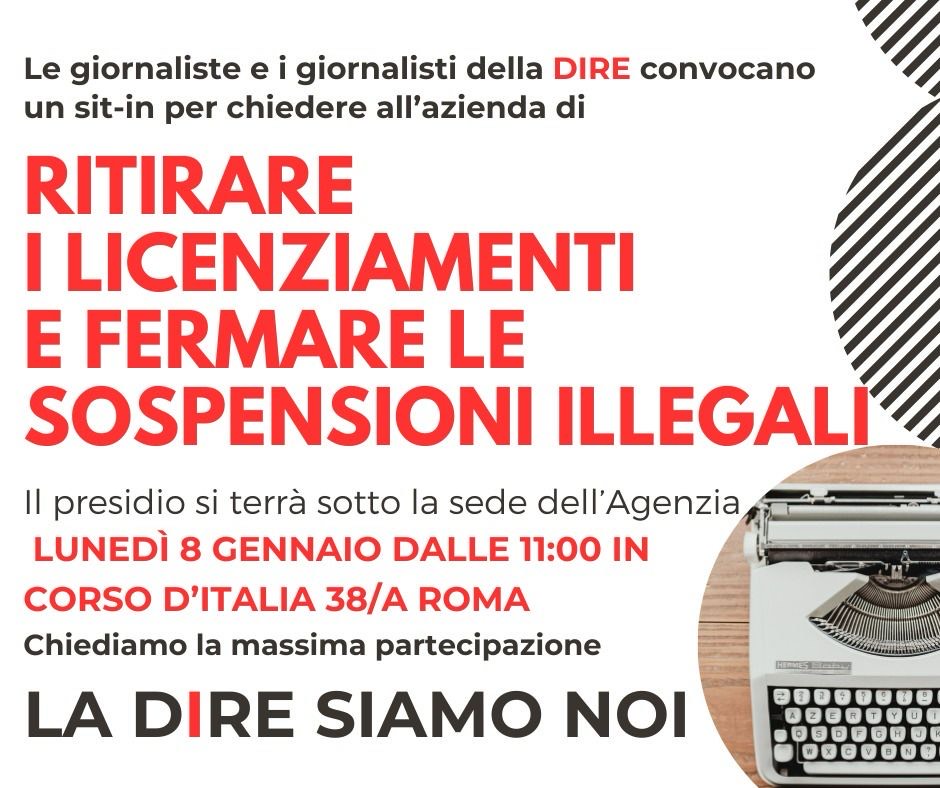 La DIRE siamo NOI. Sit-in 8 Gennaio 2024, Roma