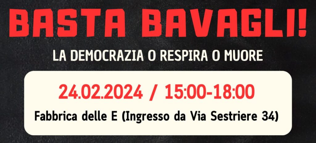 Torino 24 febbraio: “Basta Bavagli! La democrazia o respira o muore”