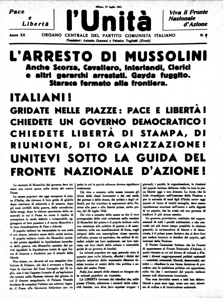 Roma 9 febbraio: presentazione del libro sulla storia centenaria de “L’Unità”