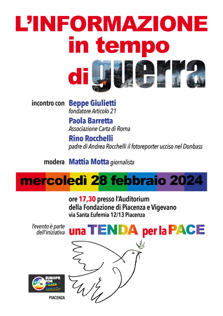 Piacenza 28 febbraio: “L’informazione in tempo di guerra”