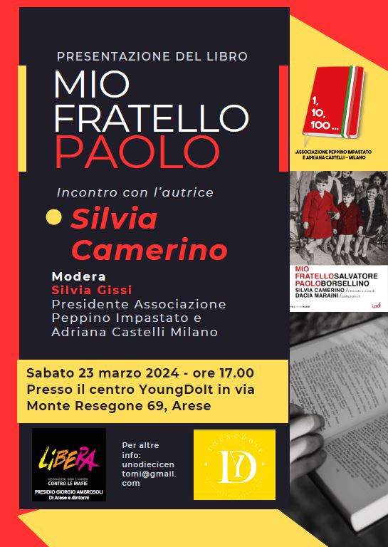 Arese (MI) 23 marzo, presentazione del libro “Mio fratello Paolo”