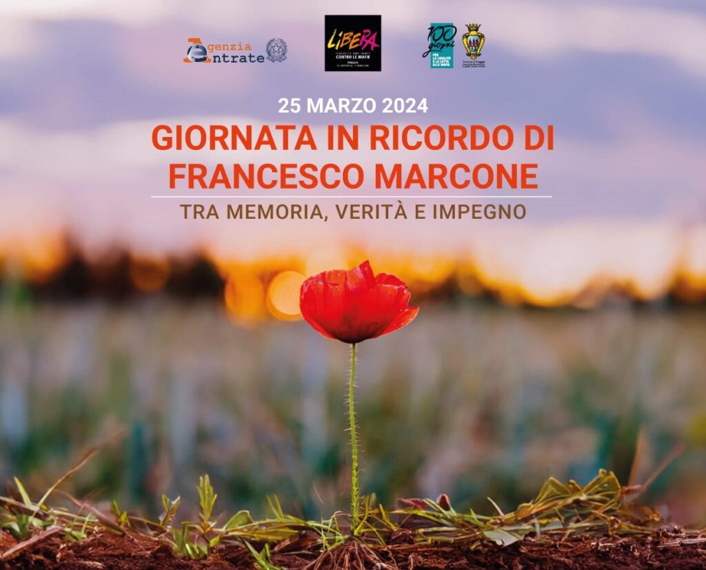 Lunedì 25 marzo 2024. Giornata della Legalità a Foggia: ricordando Francesco Marcone
