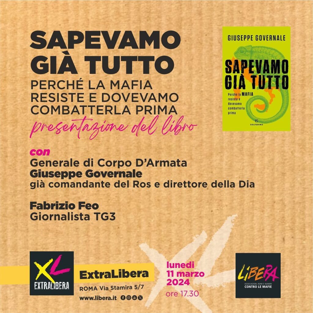 Roma 11 marzo, presentazione del libro “Sapevamo già tutto”