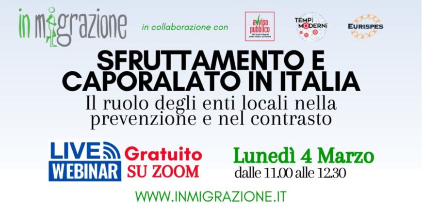 Il 4 marzo 2024, un webinar su “Il ruolo degli enti locali nella prevenzione e nel contrasto”