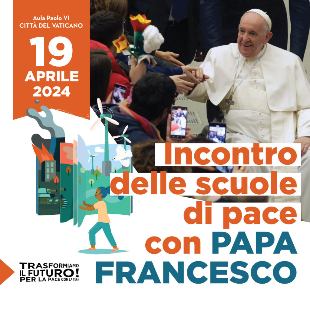 Papa Francesco incontra i giovani delle scuole di pace