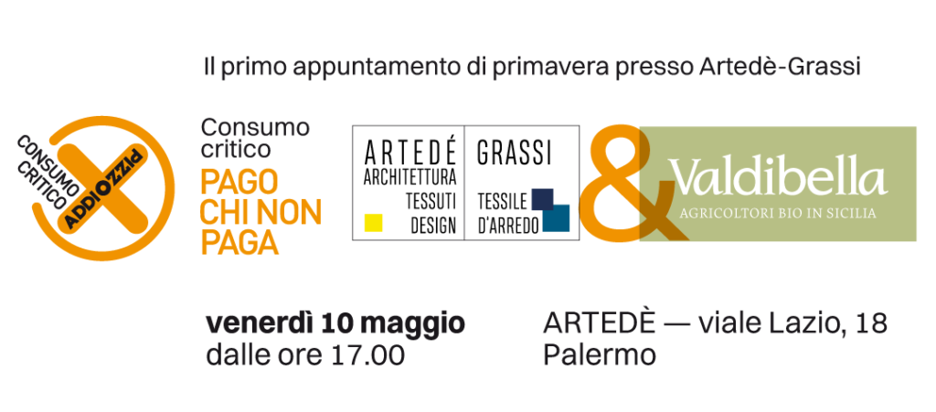 Palermo 10 maggio, “Pago chi non paga” presso Artedè-Grassi