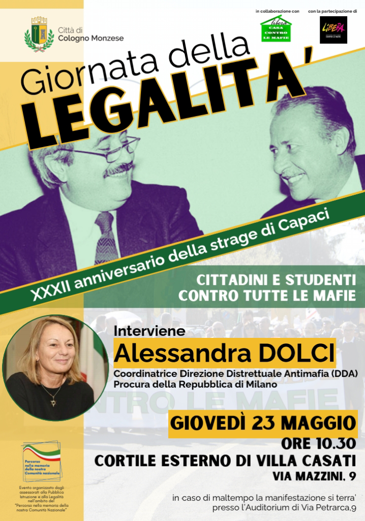 Cologno Monzese (MI) 23 maggio, anniversario della strage di Capaci