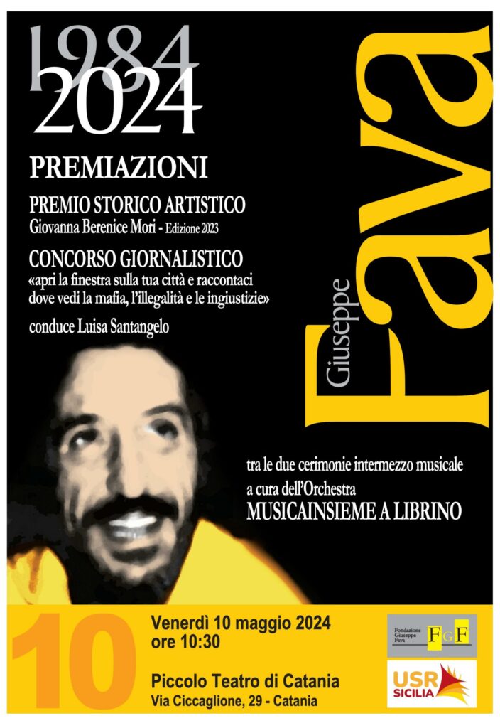 Catania 10 maggio, due premiazioni della Fondazione Giuseppe Fava