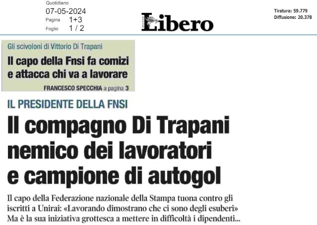 RNB/Squadrismo mediatico. Dopo le manganellate all’USIGRai ora tocca a Di Trapani presidente FNSI