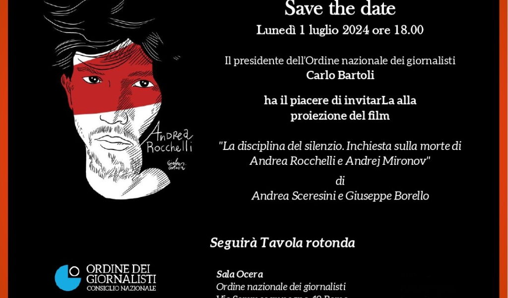 Inchiesta sulla morte di Andy Rocchelli e Andrej Mironov. Roma 1 luglio, sede CNOG