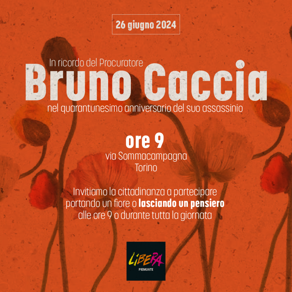 Torino 26 giugno, due appuntamenti in ricordo del Procuratore Bruno Caccia