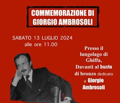 In memoria di Giorgio Ambrosoli. Appuntamento sabato 13 luglio, Lungolago di Ghiffa (VB)