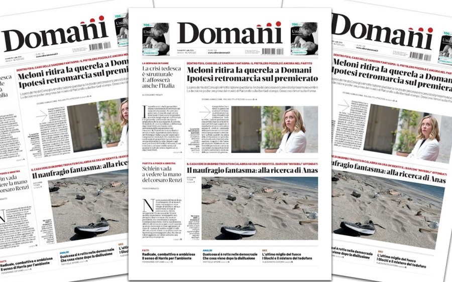 Domani: «Niente processo all’informazione, Meloni ritira la querela»