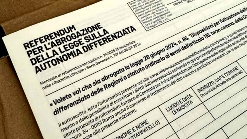 Referendum sull’Autonomia differenziata: superata quota 500mila firme digitali