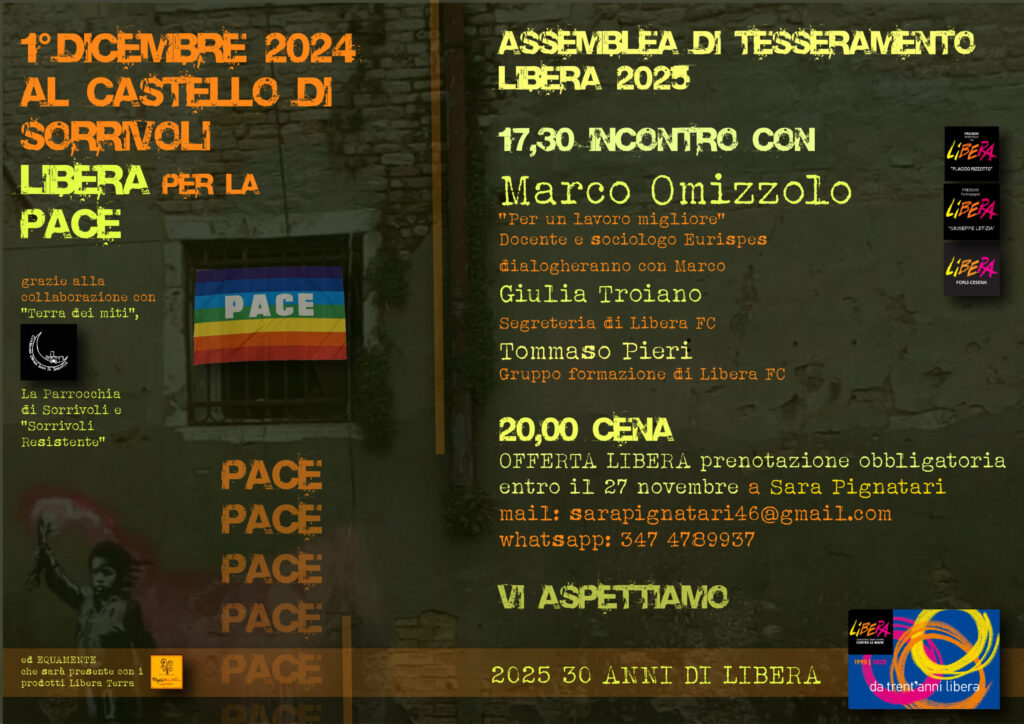 Libera FC, appuntamento il 1 dicembre al Castello di Sorrivoli con Marco Omizzolo