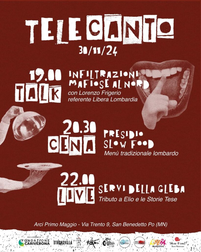 San Benedetto Po (MN): “TELECANTO”: un primo viaggio in Lombardia tra musica, parole e buon cibo!