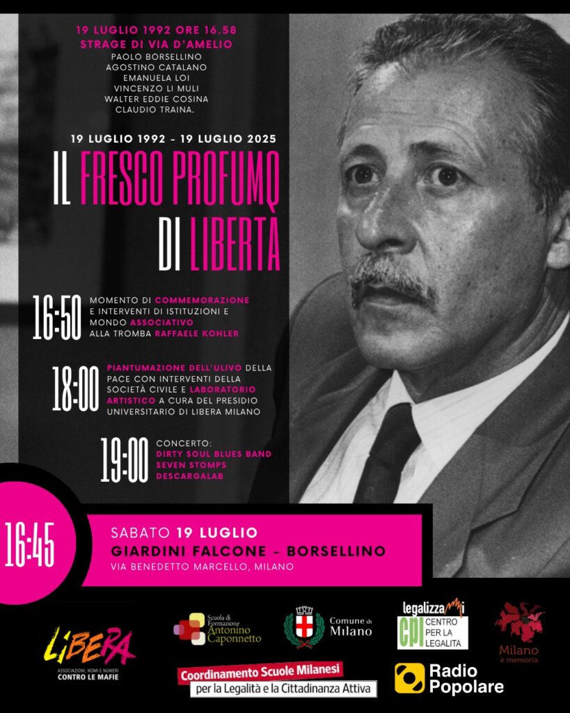 Milano 19 luglio: “Il fresco profumo di libertà”