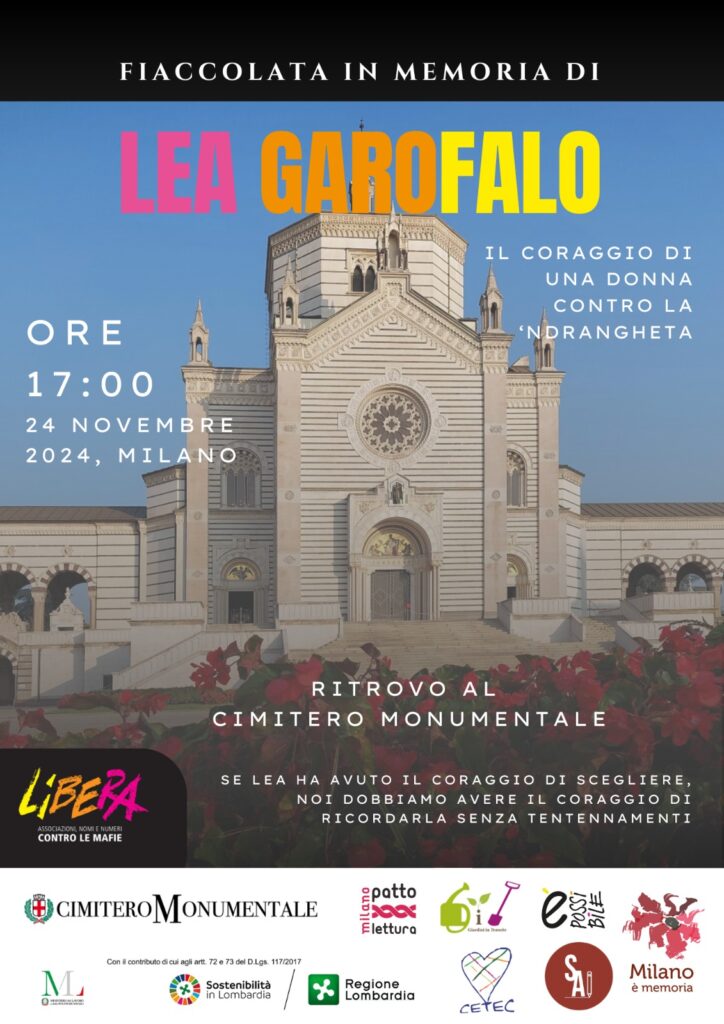 Milano, Libera ricorda Lea Garofalo con due iniziative il 23 e il 24 novembre