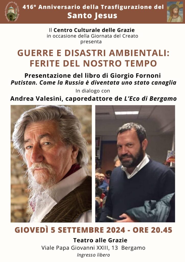 Bergamo, giovedì 5 settembre: “Guerra e disastri ambientali: ferite del nostro tempo”