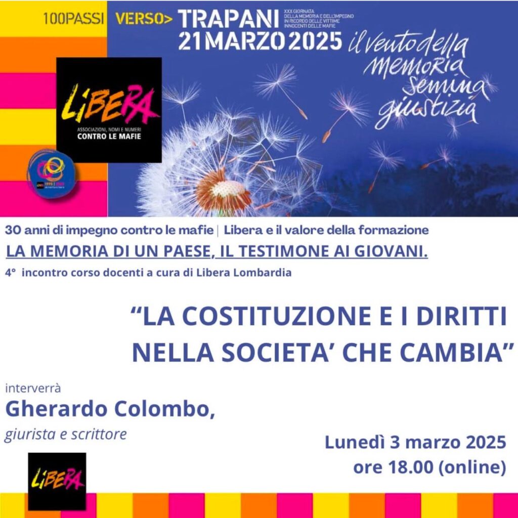 “La Costituzione e i diritti nella società che cambia”, lunedì 3 marzo con Gherardo Colombo