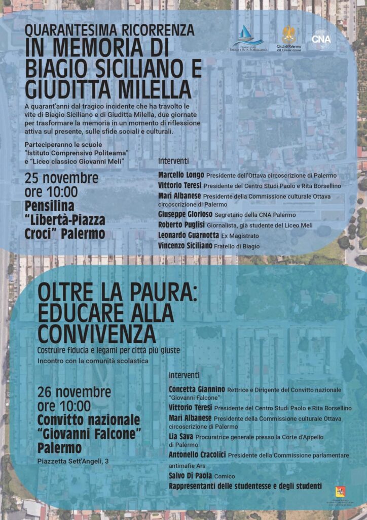 Biagio Siciliano e Giuditta Milella: a 40 anni dal tragico incidente due giornate di memoria