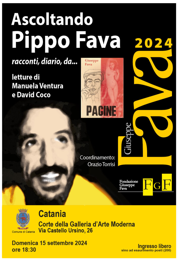 Catania 15 settembre, 99° anniversario della nascita di Giuseppe Fava