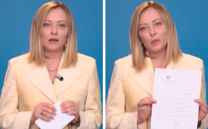 Il desolante video di Meloni: è ormai rotto ogni velo di ossequio istituzionale