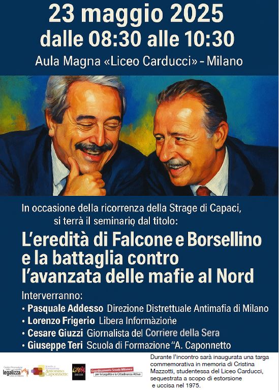 Milano 23 maggio, una targa in ricordo di Cristina Mazzotti al Liceo Carducci
