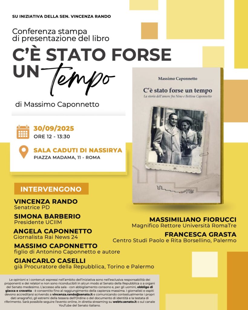 Roma martedì 30 settembre, Senato della Repubblica: “C’è stato forse un tempo”