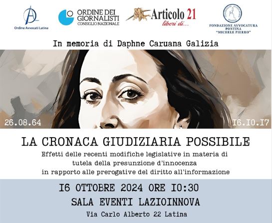 A Latina focus sulle leggi bavaglio, ricordando Daphne Caruana Galizia