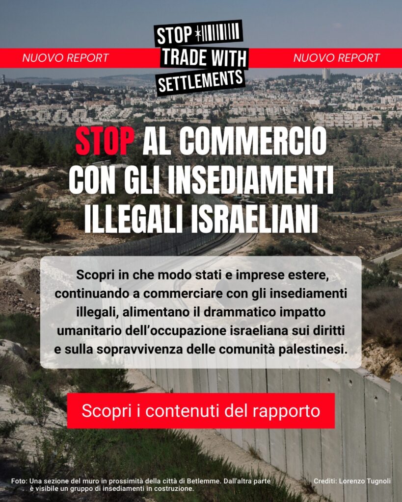 Stop al commercio con gli insediamenti illegali di Israele